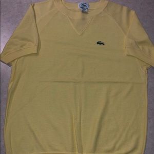 Izod Lacoste Womens L Yellow short sleeve sweater